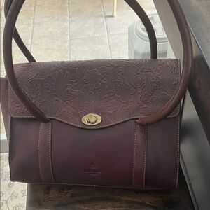 Wild west Embossed Leather Shoulder Bag - Deep Brown